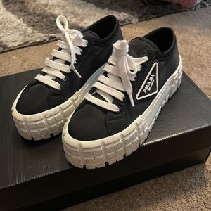 Prada Double Wheel Nylon Gabardine Sneakers